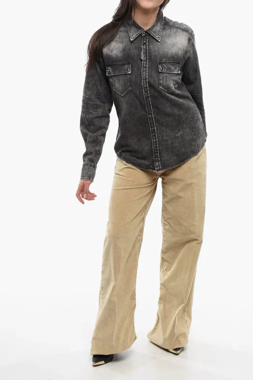 Camicia Sahariana POLICEMAN in Denim Stone Washed>Dsquared2 Hot