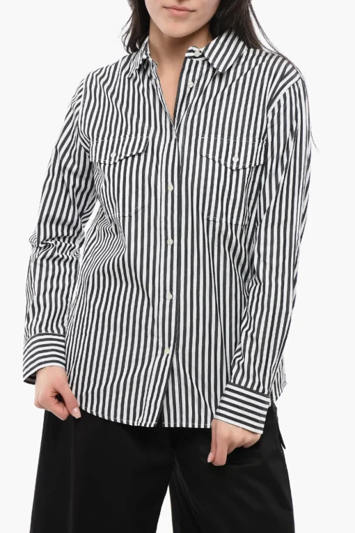 New Camicia Sahariana YARN con Motivo Awning Donna Camicie