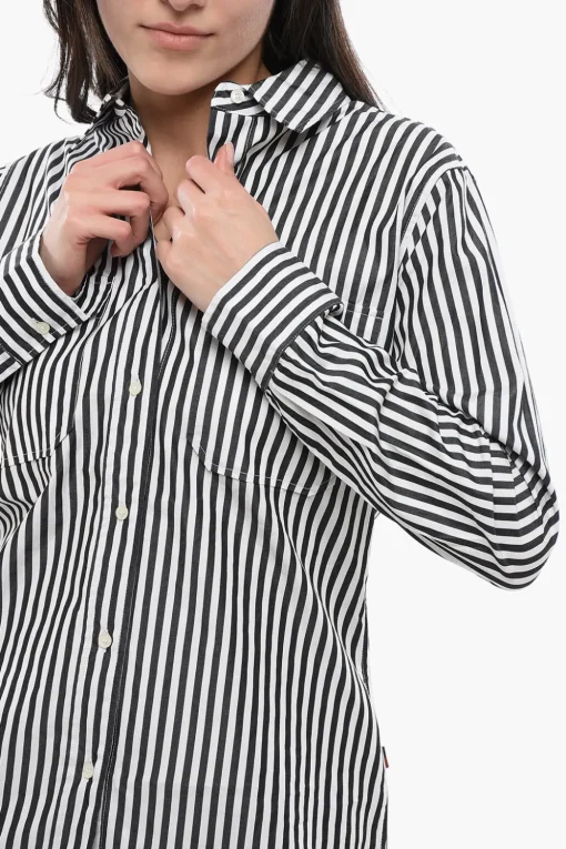 New Camicia Sahariana YARN con Motivo Awning Donna Camicie