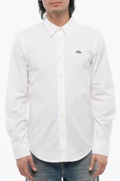 Hot Camicia S-BENNY-A in Popeline di Cotone con Collo Italiano Uomo Camicie