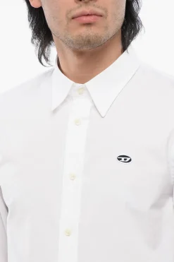 Hot Camicia S-BENNY-A in Popeline di Cotone con Collo Italiano Uomo Camicie