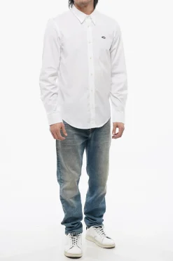 Hot Camicia S-BENNY-A in Popeline di Cotone con Collo Italiano Uomo Camicie