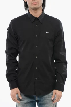 Discount Camicia S-BENNY-A in Popeline di Cotone con Collo Italiano Uomo Camicie