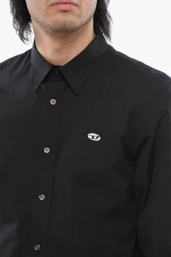 Discount Camicia S-BENNY-A in Popeline di Cotone con Collo Italiano Uomo Camicie