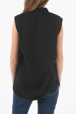 Outlet Camicia Senza Manica con Doppio Taschino Donna Camicie