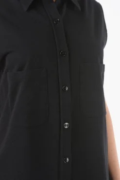Outlet Camicia Senza Manica con Doppio Taschino Donna Camicie