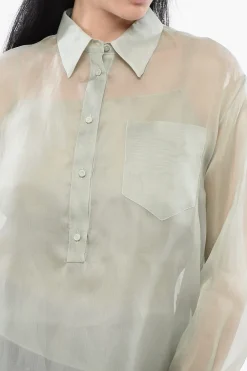 Hot Camicia Sheer in Seta con Canotta Donna Camicie