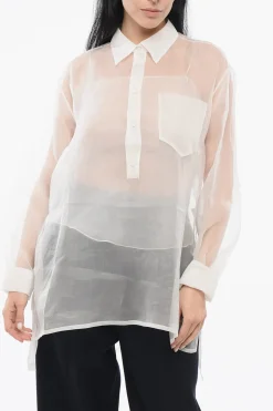 Discount Camicia Sheer in Seta con Canotta Donna Camicie