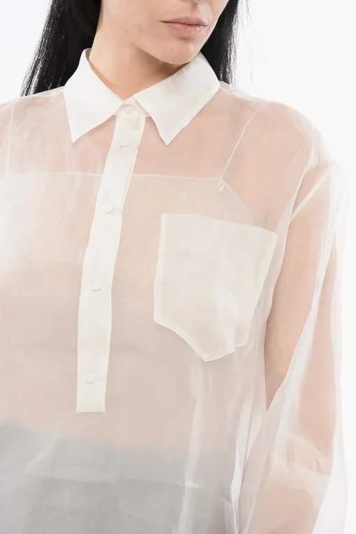 Discount Camicia Sheer in Seta con Canotta Donna Camicie