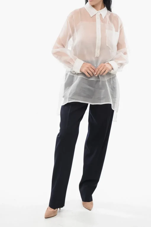 Discount Camicia Sheer in Seta con Canotta Donna Camicie