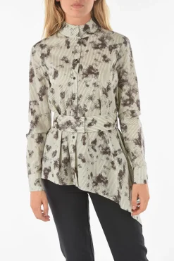 Hot Camicia SIRIO con Collo Mock Neck e Cintura in Vita Donna Camicie