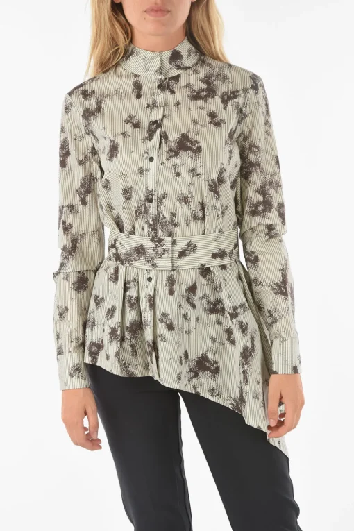 Hot Camicia SIRIO con Collo Mock Neck e Cintura in Vita Donna Camicie