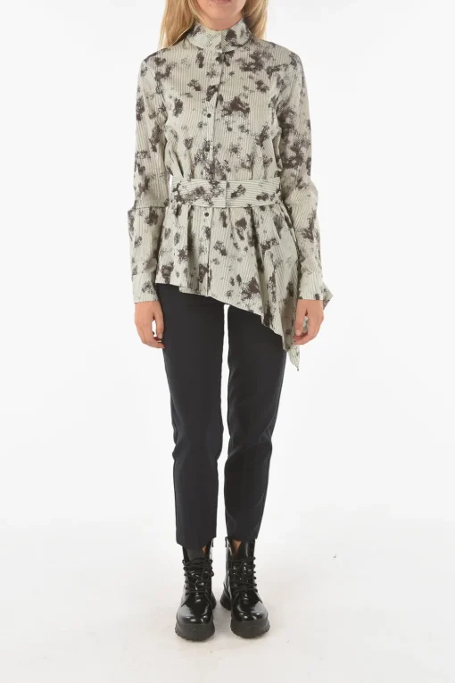 Hot Camicia SIRIO con Collo Mock Neck e Cintura in Vita Donna Camicie