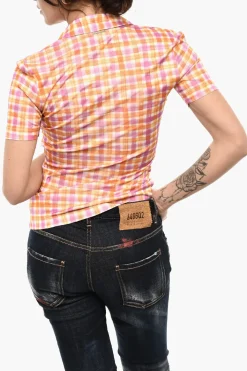 Camicia Slim Fit a Quadri>Dsquared2 Outlet