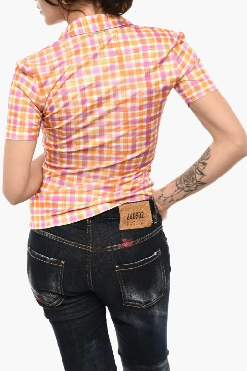 Camicia Slim Fit a Quadri>Dsquared2 Outlet