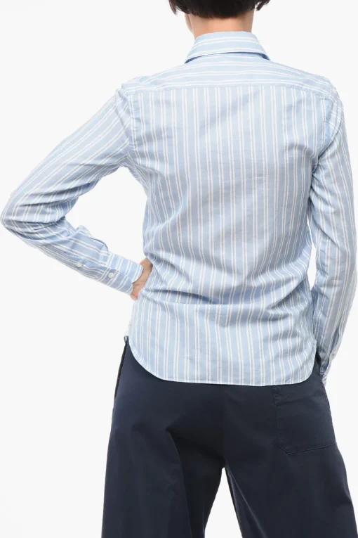 Clearance Camicia Slim Fit in Popeline a Righe Balnced Donna Camicie