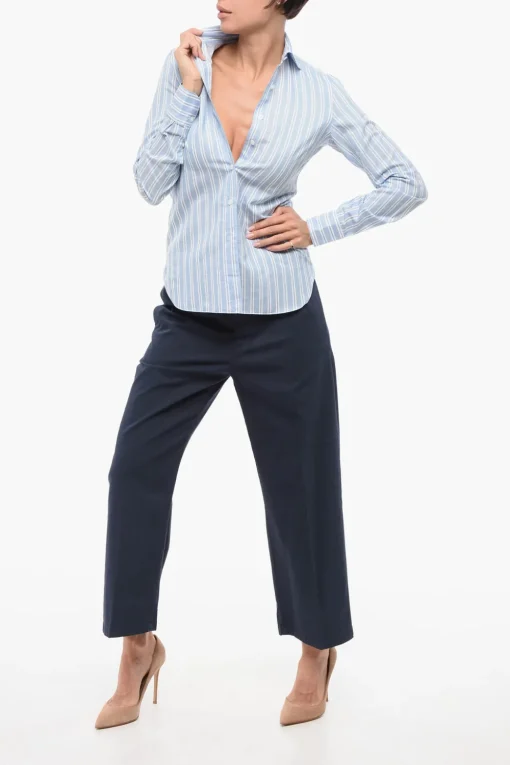 Clearance Camicia Slim Fit in Popeline a Righe Balnced Donna Camicie