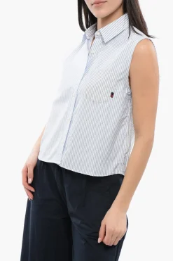 Camicia Smanicata a Righe Awning con Taschino>Woolrich Discount
