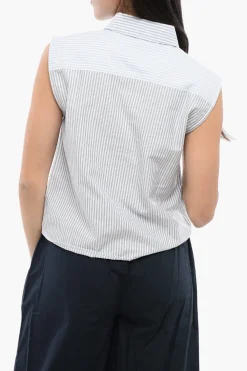 Camicia Smanicata a Righe Awning con Taschino>Woolrich Discount