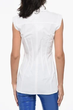 Outlet Camicia Smanicata GOLOSO con Dettagli a Taglio Vivo Donna Camicie