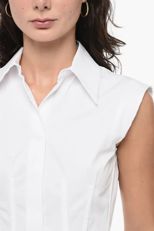 Outlet Camicia Smanicata GOLOSO con Dettagli a Taglio Vivo Donna Camicie
