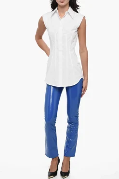 Outlet Camicia Smanicata GOLOSO con Dettagli a Taglio Vivo Donna Camicie