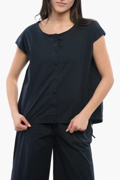 Camicia Smanicata in Popeline con Coulisse sul Fondo>Woolrich Discount