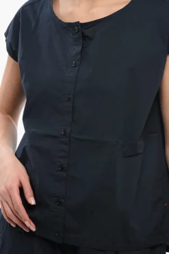 Camicia Smanicata in Popeline con Coulisse sul Fondo></noscript>Woolrich Discount