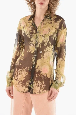 Camicia Trasparente Fantasia Floreale>Dsquared2 Best
