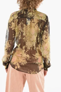 Camicia Trasparente Fantasia Floreale>Dsquared2 Best