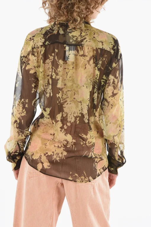 Camicia Trasparente Fantasia Floreale>Dsquared2 Best