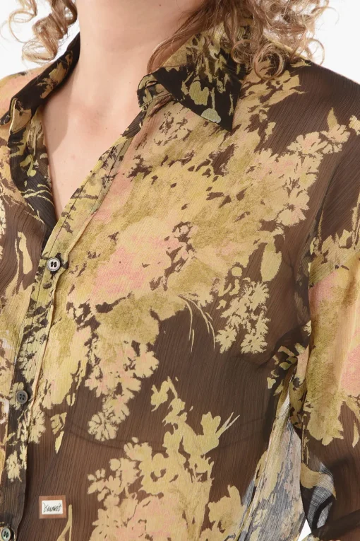 Camicia Trasparente Fantasia Floreale>Dsquared2 Best