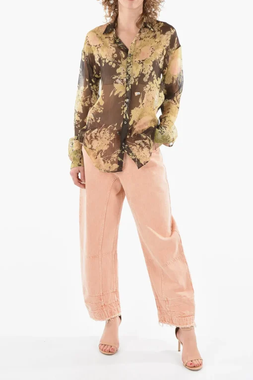 Camicia Trasparente Fantasia Floreale>Dsquared2 Best
