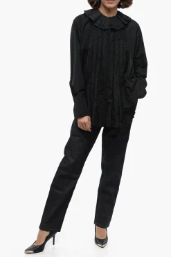 Camicia Tuxedo in Nylon con Colletto Ruffle></noscript>Jil Sander Outlet