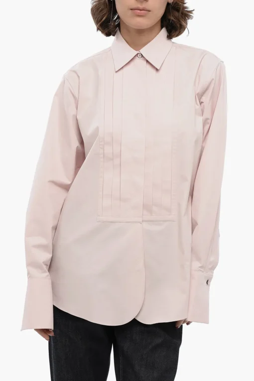 Camicia Tuxedo in Popeline di Cotone con Collo Francese>Jil Sander Fashion