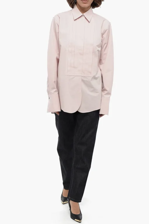 Camicia Tuxedo in Popeline di Cotone con Collo Francese>Jil Sander Fashion