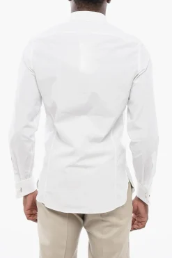 Sale Camicia Tuxedo in Popeline con Collo Wing Tip Uomo Camicie