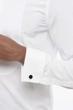 Sale Camicia Tuxedo in Popeline con Collo Wing Tip Uomo Camicie