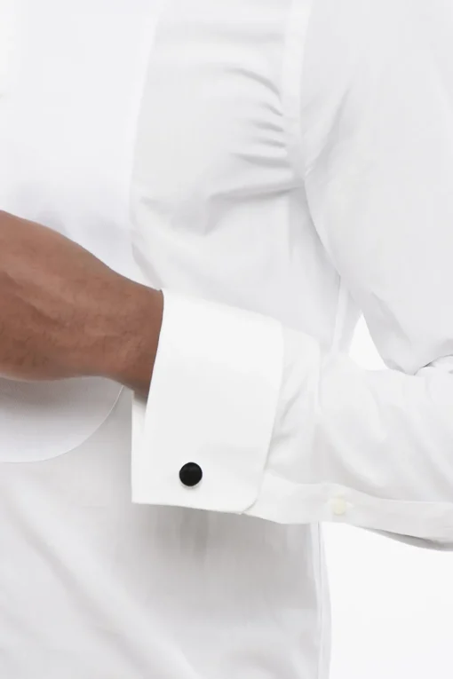 Sale Camicia Tuxedo in Popeline con Collo Wing Tip Uomo Camicie