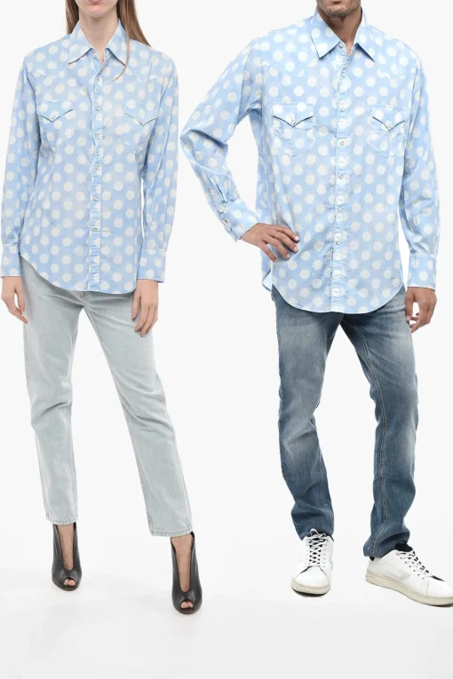 Camicia UNISEX a Pois con Doppio Taschino>Erl Online