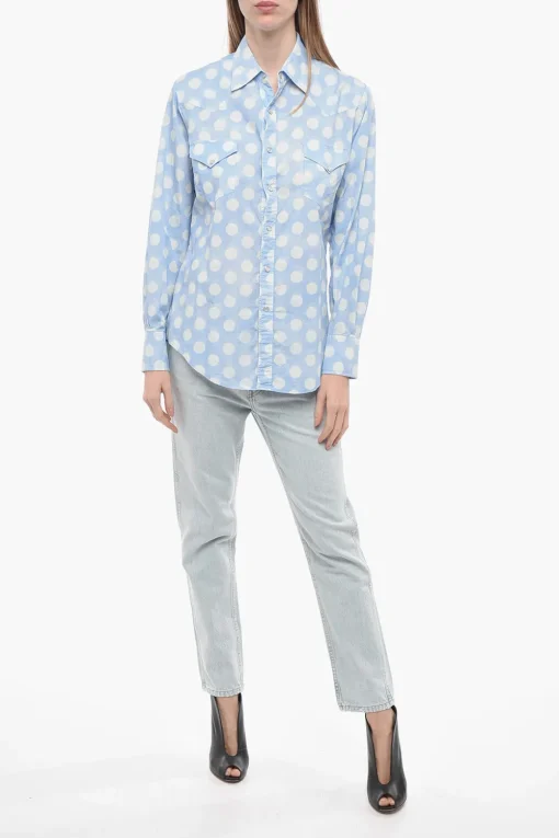 Camicia UNISEX a Pois con Doppio Taschino>Erl Online