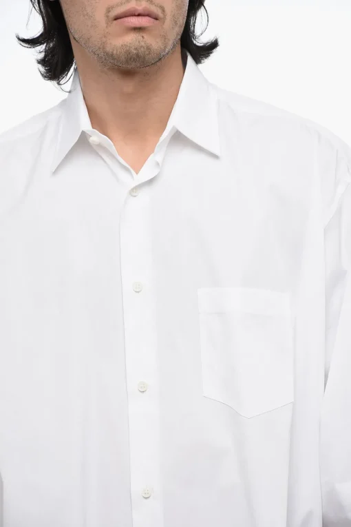 Online Camicia UNISEX Oversize in Popeline di Cotone con Logo Stampato Donna Camicie|Camicie