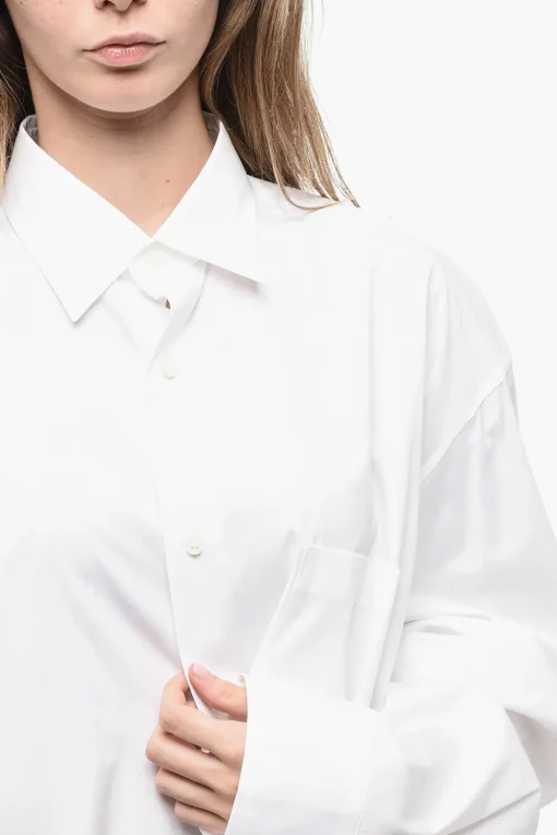 Online Camicia UNISEX Oversize in Popeline di Cotone con Logo Stampato Donna Camicie|Camicie