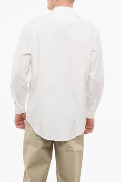 Hot Camicia Utility OUTPUT in Poplin di Cotone Con Collo Italiano Uomo Camicie