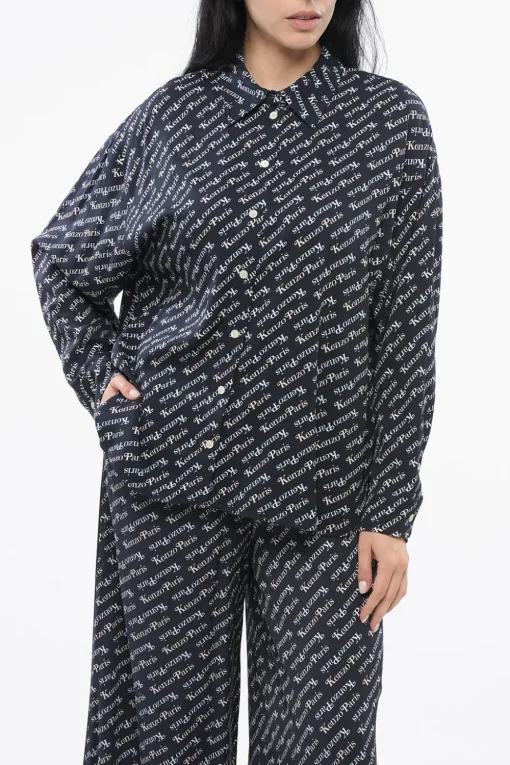 Camicia VERDY con Logo All Over>Kenzo New