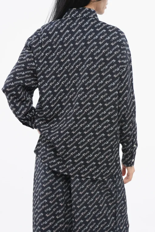 Camicia VERDY con Logo All Over>Kenzo New