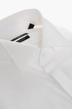 New Camicia Wing-tip in Cotone con Abbottonatura Nascosta Uomo Camicie