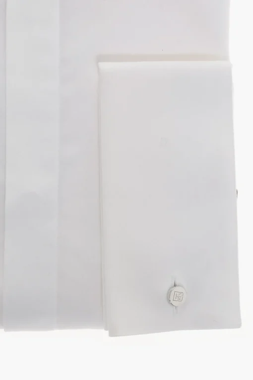 New Camicia Wing-tip in Cotone con Abbottonatura Nascosta Uomo Camicie