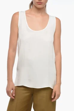 Discount Canotta Relaxed Fit in Seta Donna T-Shirts E Tops