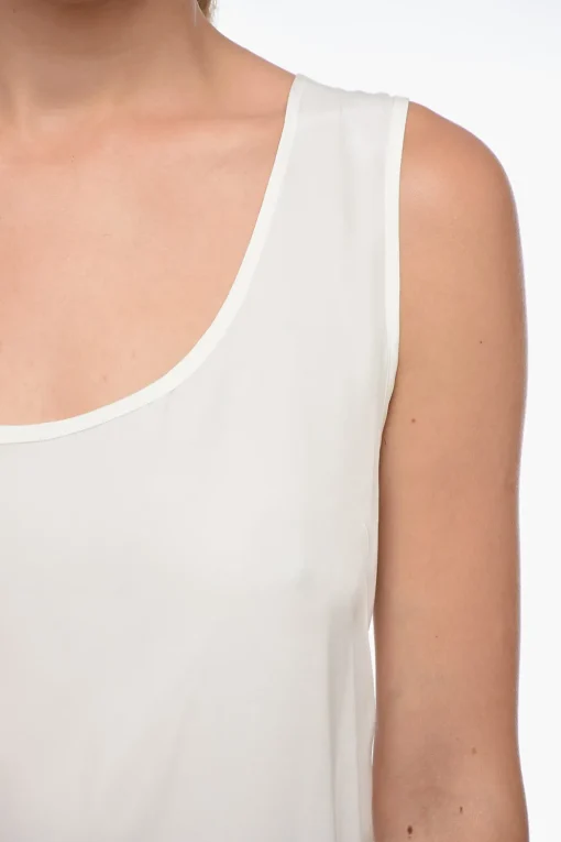 Discount Canotta Relaxed Fit in Seta Donna T-Shirts E Tops